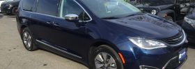 Blue Chrysler Pacifica Hybrid Minivan