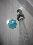 Low flow showerhead and 5 minute timer