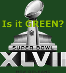 Super Bowl 47 Logo with Green background - Is it green?