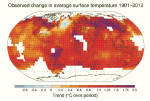 observed change in average surface temperature 1901-2012